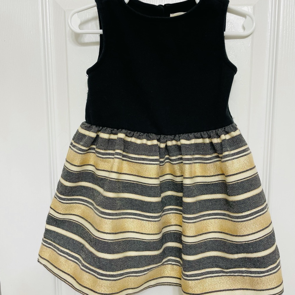 2T Toddler girls dress black with gold sparkle